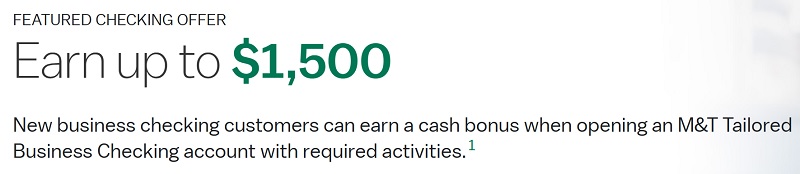 M&T Bank Business Checking Bonus